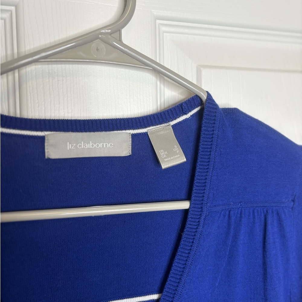 Liz Claiborne Royal Blue Button-Front Cardigan – Size Small S - Picture 4 of 4